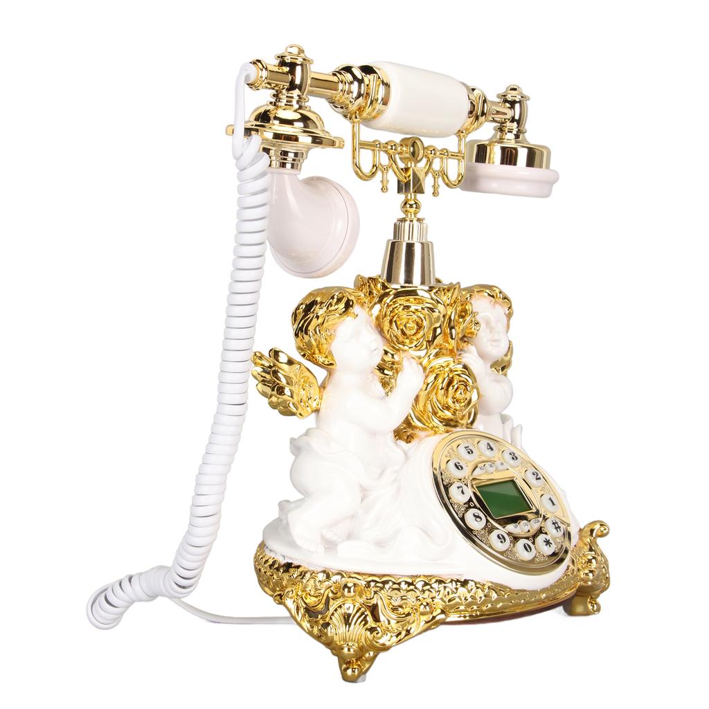 Ретро стационарный телефон с ЖК-дисплеем, старомодный антикварный винтажный телефон с кнопочным набором для домашнего декора, офиса