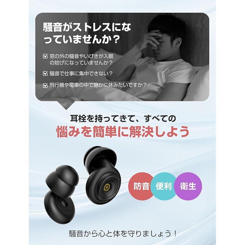 [Supervised by Sleep Professionals] Niceter Ear Plugs Noise Canceling Completely Soundproof for Sleeping Earplugs That Only Prevent Snoring