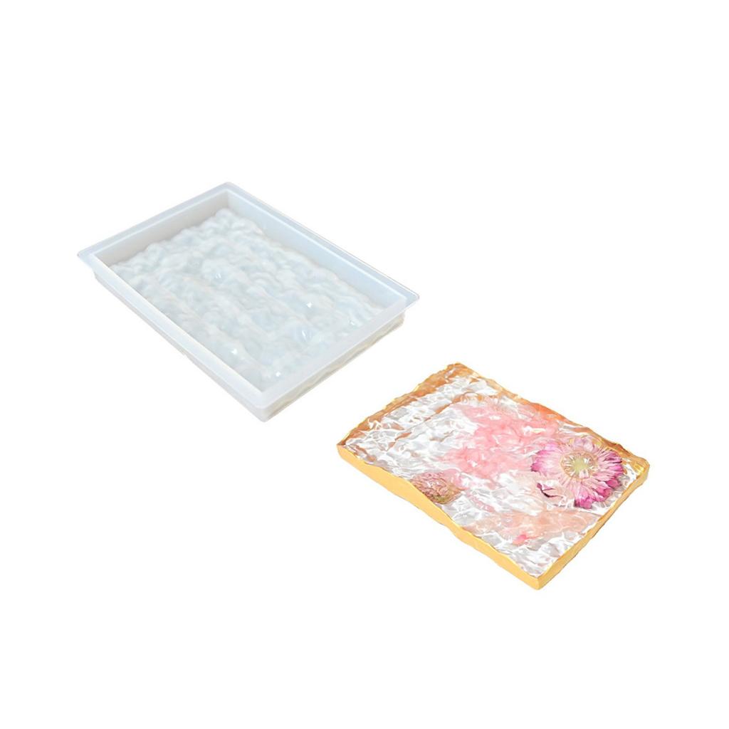 Подставка-поднос для стола Силиконовая форма Легкое извлечение Настольная подставка-костер с эффектом водной ряби Форма для эпоксидной смолы Материалы для рукоделия ручной работы