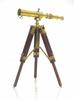 Латунный телескоп с деревянной подставкой-штативом в морском стиле, винтажный декор для стола