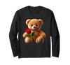 Cuddly Teddy Red Rose Shaped Long Sleeve Adorable, Cute, Bear, Mania. T-shirt