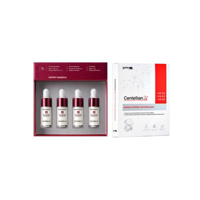 Expert Madeca Melacapture Ampoule RX 7 мл x 4 + Интенсивная успокаивающая маска 1 упаковка (7 листов)