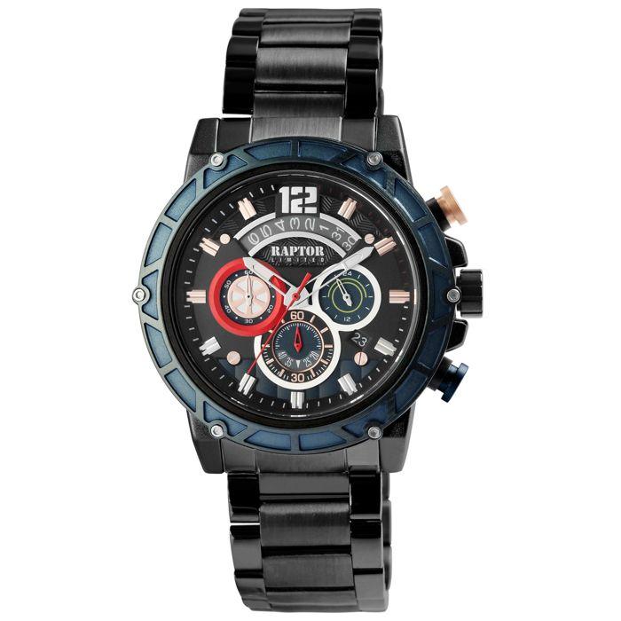 Montre - RAPTOR - Rakan - Chronographe Limited - Boîtier 48 mm - Bracelet acier noir