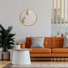Lustro Koło Ścienne Okrągłe w Złotej Ramie na Ścianę Duże Złote Loft 50 cm