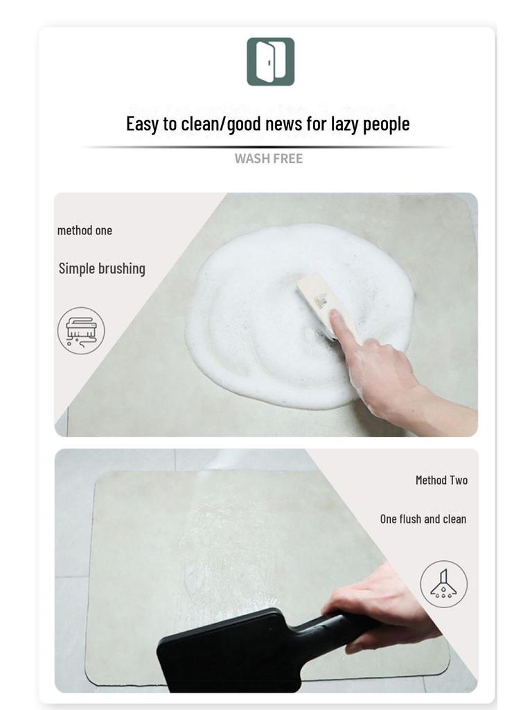 Г-образный абсорбирующий кухонный коврик - мягкий, устойчивый к грязи, простой в уходе, напольный коврик с диатомовой грязью