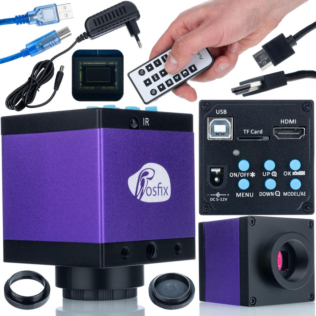 Rosfix Mikroskop Stereoskopowy Trinokularowy Jupiter Pro MSJP-T-SDMS1 – Zakres Zoomu 7x-45x | Wyświetlacz 8" | Kamera Tucana PRO