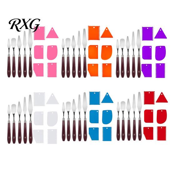 Color Mixing Spatula Set 5Pcs Palette Knife with 6 Paint Scraper, Stainless Steel Durable Scrapers Knife, Oil Metal Knives for Texture Art Blending