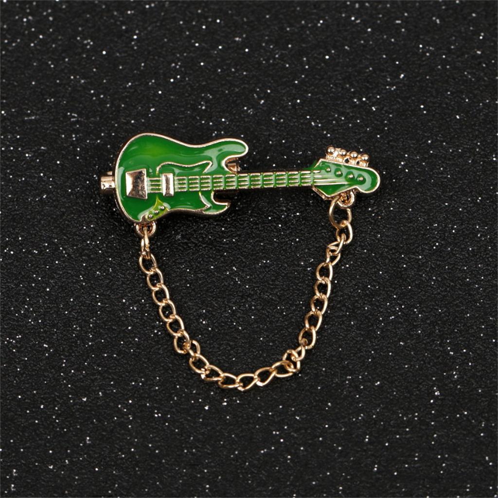 Rinhoo Vintage Imitation Shell Guitar Violin Brooch Pin For Women Luxury Punk Rhinestone Musical Instrument Enamel Badge Jewelry
