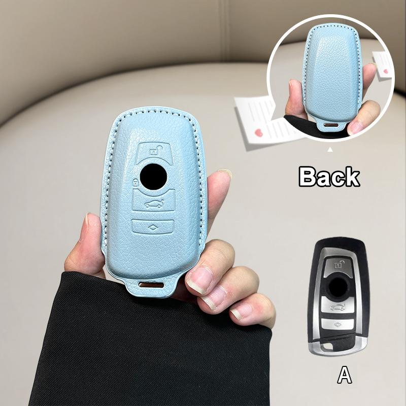 Leather for BMW F20 F10 F20 F30 F80 X1 X3 X5 X6 X7 G20 G30 G01 G02 G05 G11 1 3 5 7 Series Remote Smart Car Key Case Cover Fob
