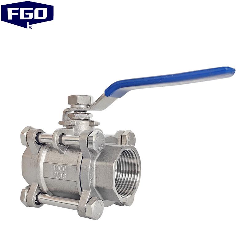 FGO 316L Stainless Steel Three-Piece Threaded Ball Valve