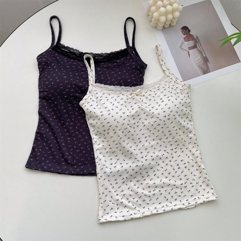 Women Fashion Summer Spaghetti Strap Tank Tops Sexy Boho Bow Front Sleeveless Camisole Shirt