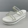 Fashion Shoes Ladies' Slippers Glitter Slides On A Wedge Platform Slipers Women Soft Jelly 2025 Crystal Shoes Woman's Slippers On A Wedg