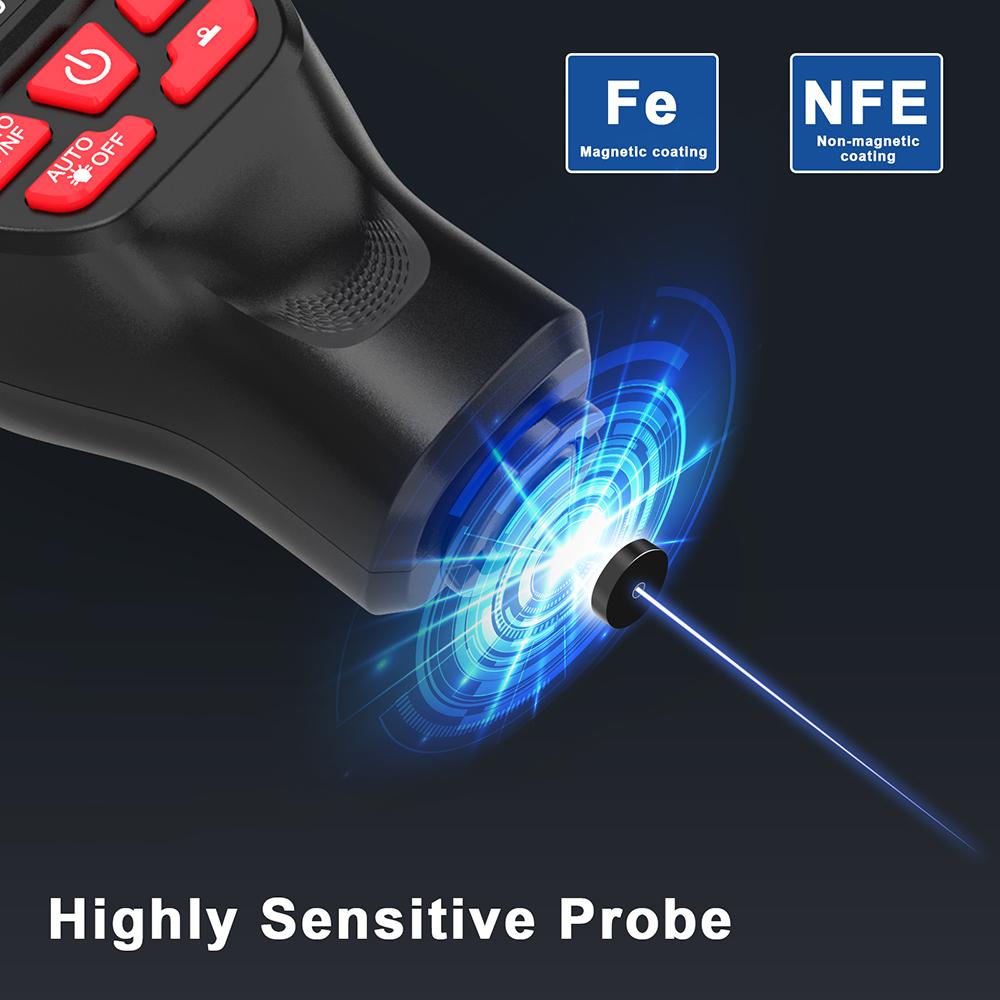 0-2000um HW300-MAX Тестер толщины автомобильной краски Автомобильная пленка для краски Автоматический толщиномер Измерительные инструменты Толщиномер покрытия Высокая точность