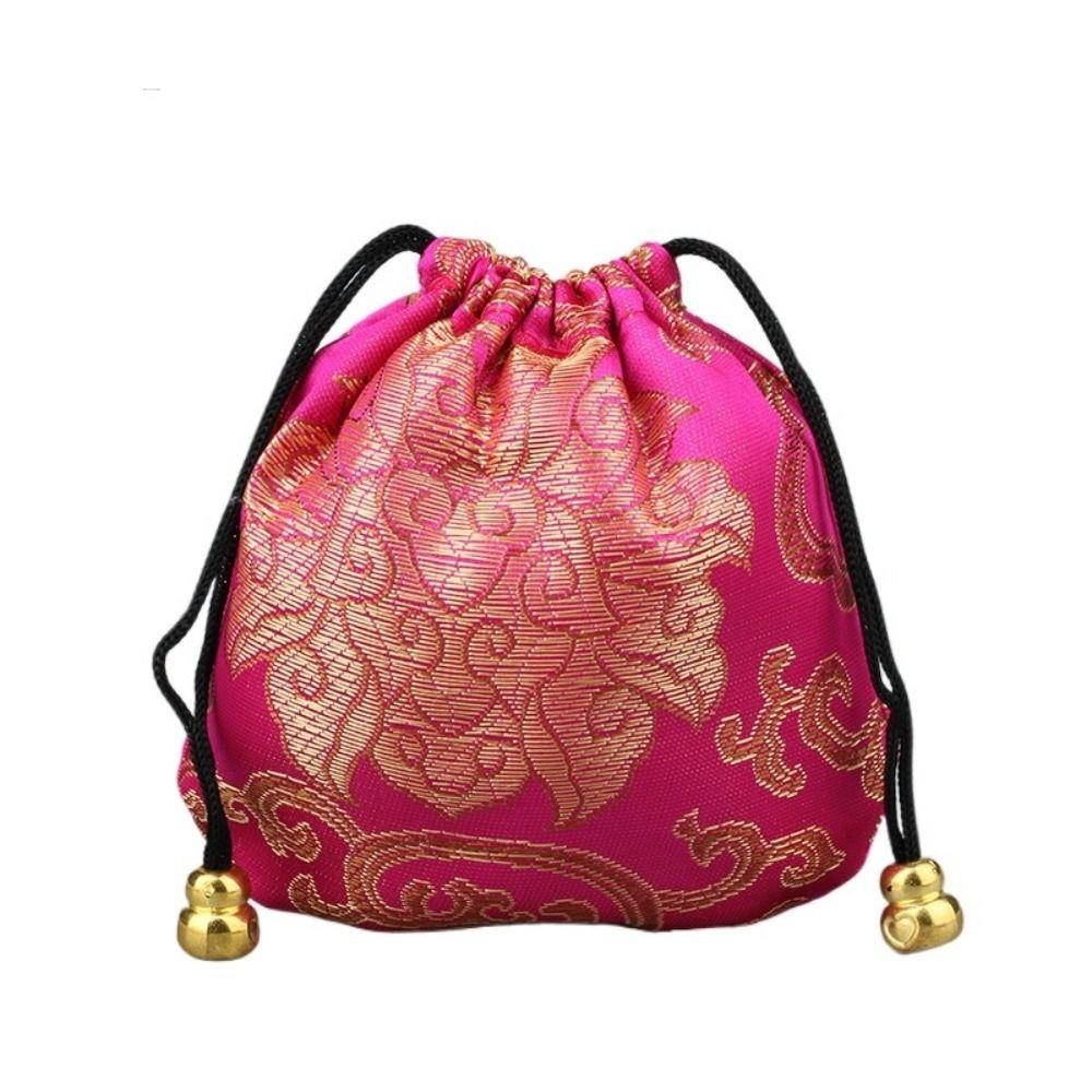 Вышивка на кулиске Женский мешочек для украшений в китайском стиле Мешочек для хранения Футляр для украшений Органайзер для украшений