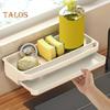 Sink Drain Rack with Hanging Rod Chopstick Holder Rust-Resistant Simple Installation Kitchen Countertop Organizer with Removable Tray