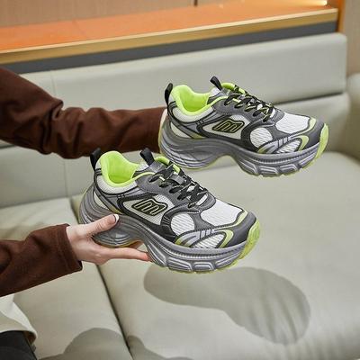 Кроссовки папы женские 2025 новая осень взрывная платформа легкие серебристые спортивные беговые универсальные для альпинизма повседневные туфли