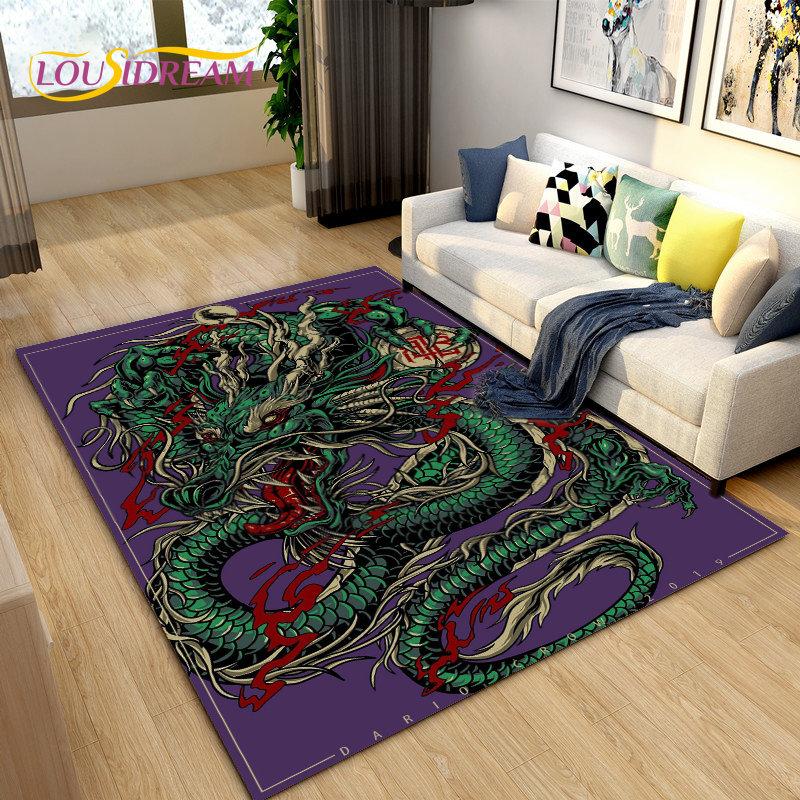 3D коврик с загадочным драконом, ковер для гостиной, спальни, дивана, коврик для украшения, детская игра, нескользящий напольный коврик
