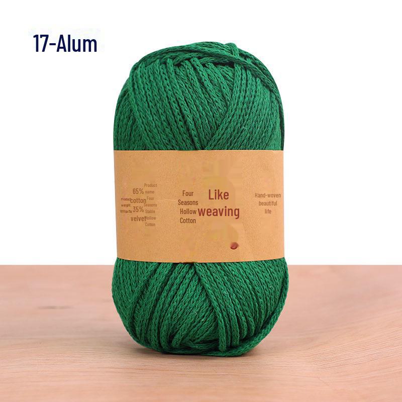Four Seasons Cotton Thread for Crochet: Hollow, Round Ply Yarn Ball for DIY Material Bags