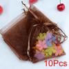 10 шт. Подарочный пакет, изысканная упаковка для ювелирных изделий, красивая, с завязкой, вытягиваемая, сувенирные мешочки, декор для вечеринки, органза