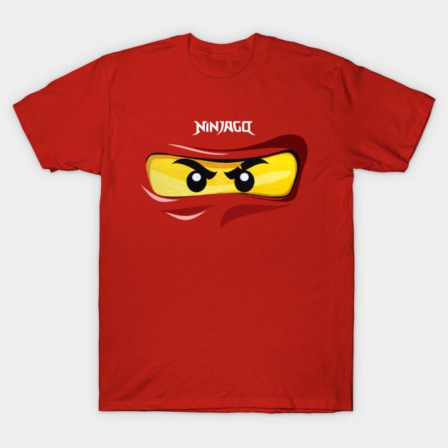 Мужская черная футболка с принтом Ninjago Глаза Красный Ниндзя Фан-арт Сделано фанатами Печать на безвырезной трансферной бумаге Хлопковая футболка