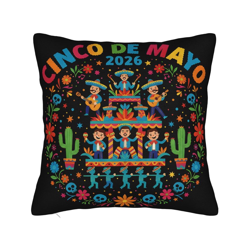 Decorative Pillowcase Cinco De Mayo Accessories Bedroom Pillow Case Cover Square Multi-Size