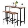 Bar Table, 3PCS 1193.8mm Bars Tables Set, Bar Tables and Chair Set with Rounded Edge Design, Rectangular Pub Table with Two Stools for Office Desk,