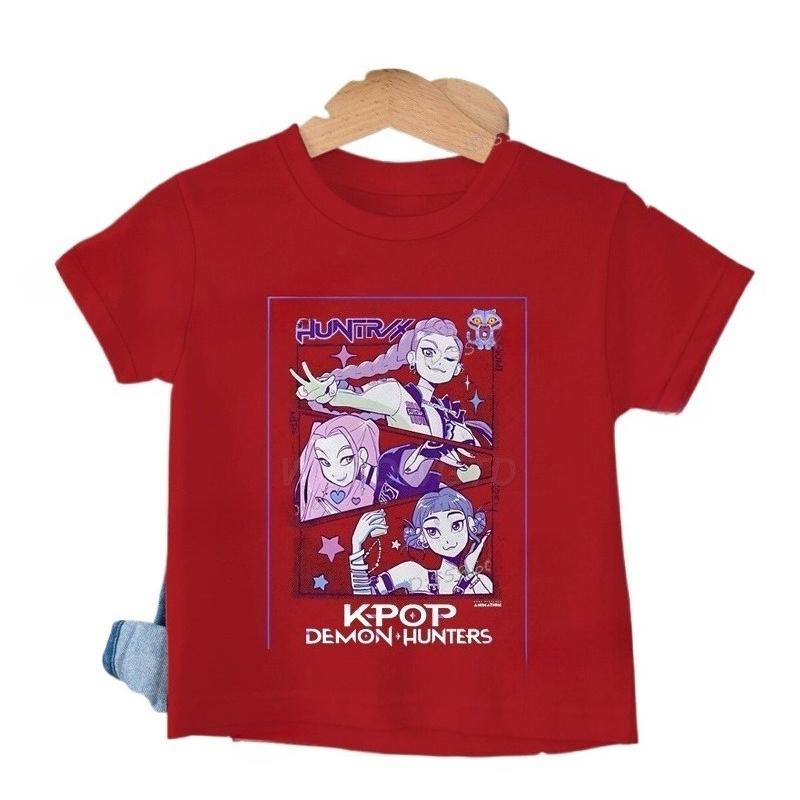 Baby Girl Boy Clothes KPop Demon Hunters Cartoon Print Cool Kids Tee Harajuku TopMovie Fans Gift Summer Tshirt Tops