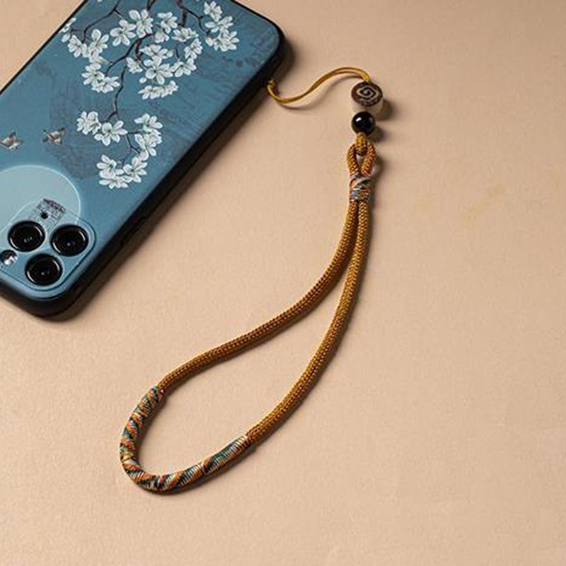 Шарм на запястье для телефона в китайском стиле, ремешок, брелок для пальца для мобильного телефона, ручной работы, с кольцом-пряжкой, подвеска с облачным узором