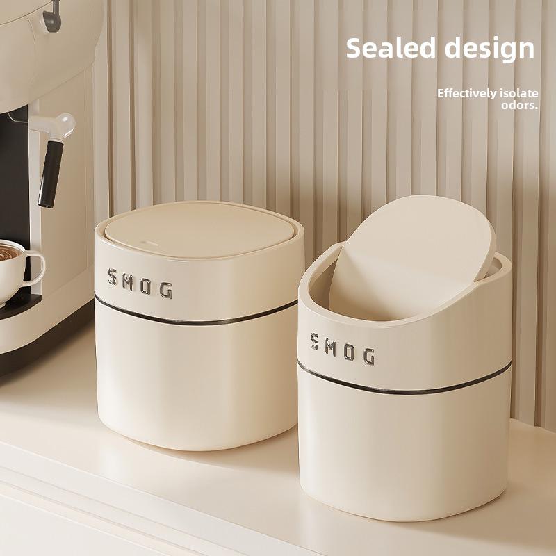 Компактный настольный мусорный бак с крышкой для дома, офиса или спальни