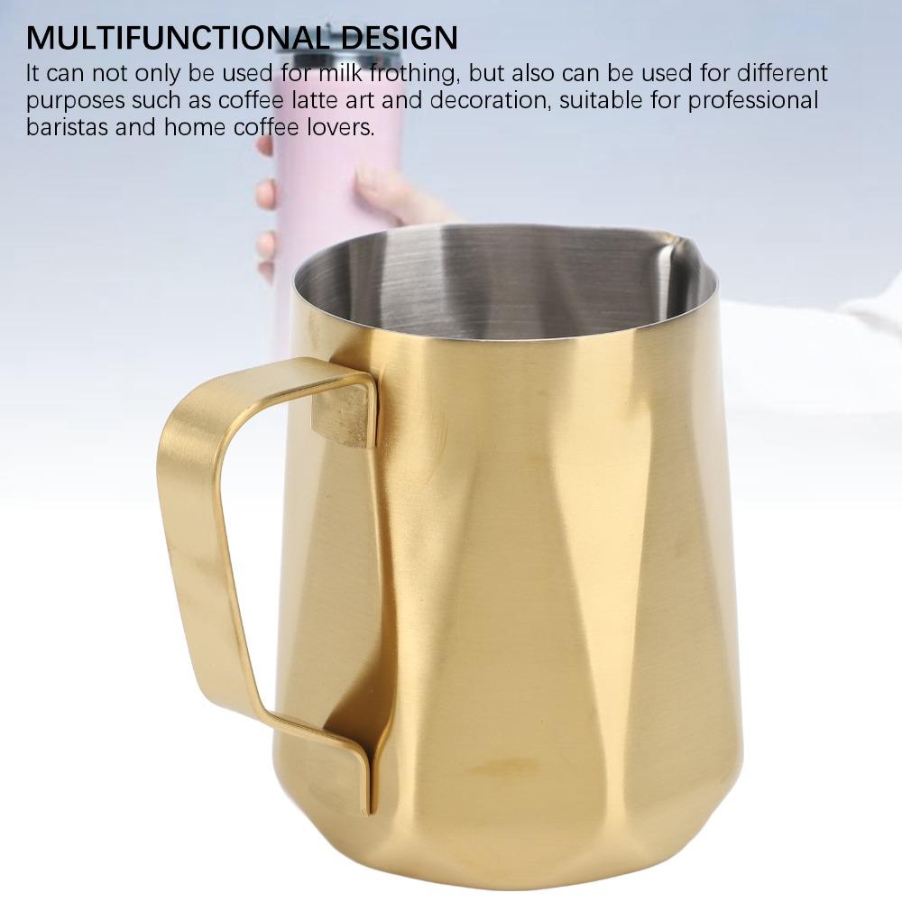 Pointed Spout Milk Pitcher Rustless Steel Measuring Cup Coffee Latte Art Jug Proportion Measuring
