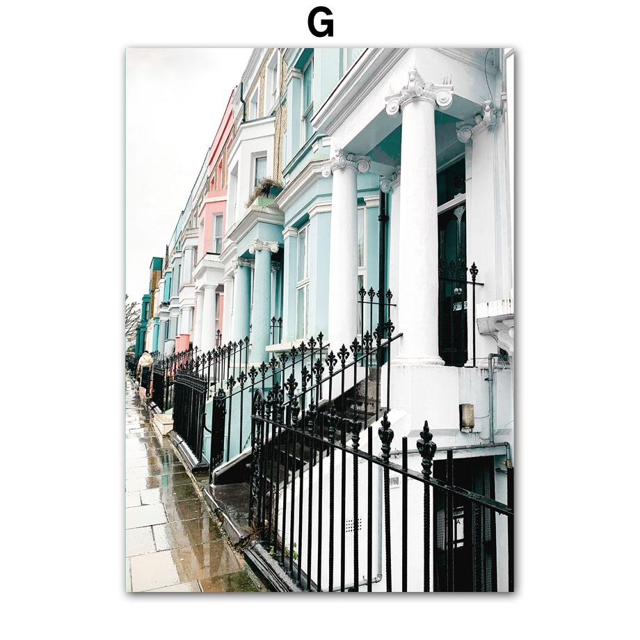 London Pink City Retro Car Ferris Wheel Wall Art Canvas Painting Nordic Posters And Prints Wall Pictures For Living Room Decor