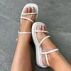 Fashion Ankle Straps Women Flats Sandals Beach Shoes for Women's Classic Buckle Rubber Ladies Sandals Solid Luxury Women Sandal 2024 New