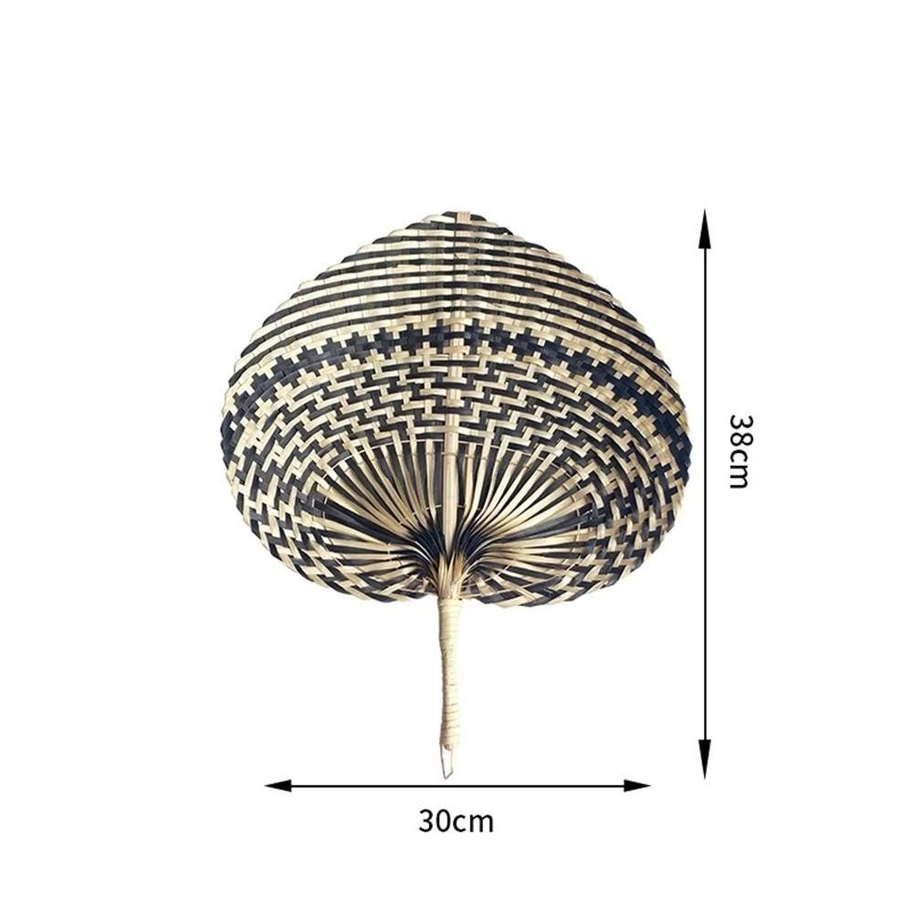 Bamboo Rattan Fan Natural Hand Fan Art Craft Straw Woven Fans Bedroom