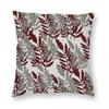 Grey Maroon Plant Square Pillowcase Polyester Linen Velvet Pattern Zip Decor Throw Pillow Case Sofa Seater Cover Wholesale x