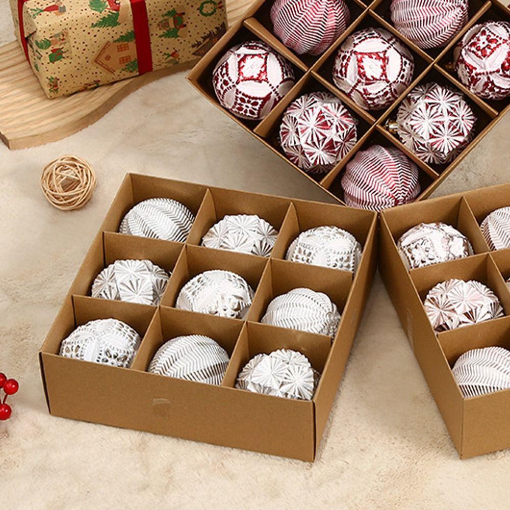 9pcs Shatterproof Electroplated Hanging Balls 8cm Christmas Tree Ornaments New Year Decoration