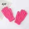 Comfortable Office Typing Mittens Winter Warm Coral Fleece Gloves for Women, Soft Five Finger Gloves, Solid Color Thermal Windproof Autumn Velvet