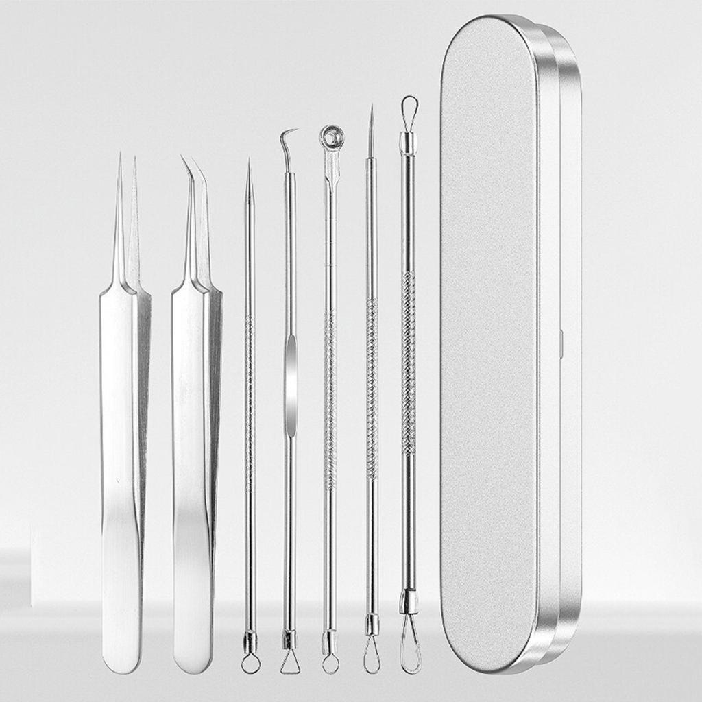 Набор инструментов для удаления черных точек Профессиональный экстрактор черных точек с футляром и 5-кратным увеличительным стеклом для удаления прыщей, черных точек, прыщей, лба, лица, носа