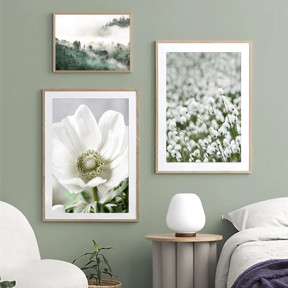 Лилия, трава, лист, туман, лес, озеро, замок, постеры на скандинавскую тему и принты, холст, живопись, настенные художественные фотографии для гостиной, домашний декор