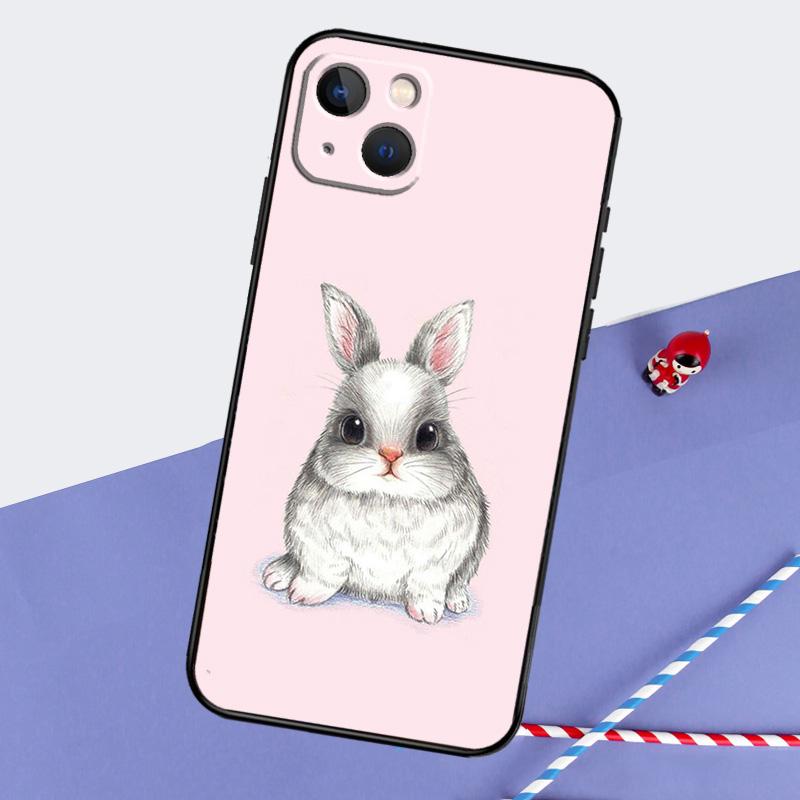 Чехол для телефона с кроликом для iPhone 16 15 Pro Max 12 13 Mini 11 14 Pro Max XR 16 15 Plus 16e Чехол Coque