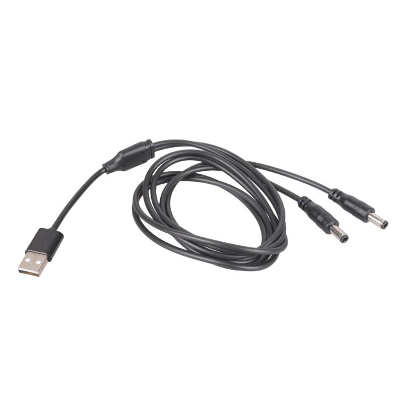 USB-кабель питания на два разъема 5.5x2.5мм 5V3A Для вентилятора, системы освещения, камеры видеонаблюдения