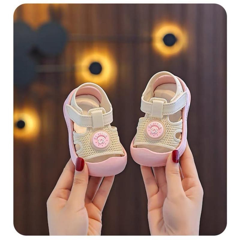 Кроссовки, детские сандалии, летняя детская обувь с противоскользящим покрытием, мягкие дышащие накладки на носки для мальчиков и девочек