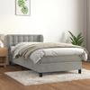 3127703 vidaXL Divan Bed and Mattress Light Grey 90x190 Cm Velvet