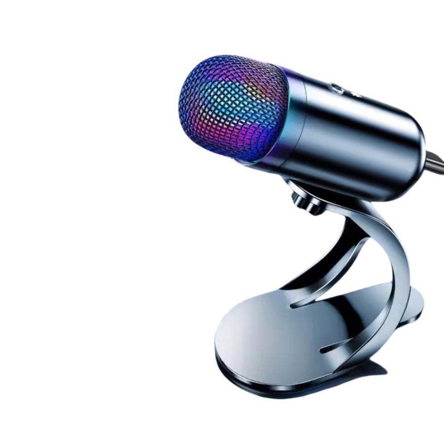 Профессиональный радиоприемник с USB-разъемом, ветрозащитой и шумоподавлением, высокопроизводительный компьютерный микрофон металлического цвета