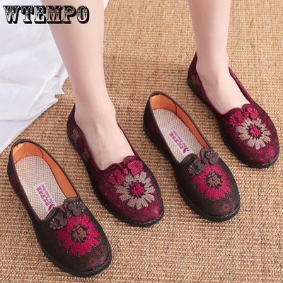 Женские тканевые туфли «старый пекин», обувь среднего возраста, нескользящая мягкая подошва, удобная, подходит для пожилых бабушек и мам