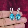 Blue Copper Turquoise Handmade Gemstone Earrings, 925 Solid Sterling Silver Earrings Antique Jewelry, For Engagement Gift