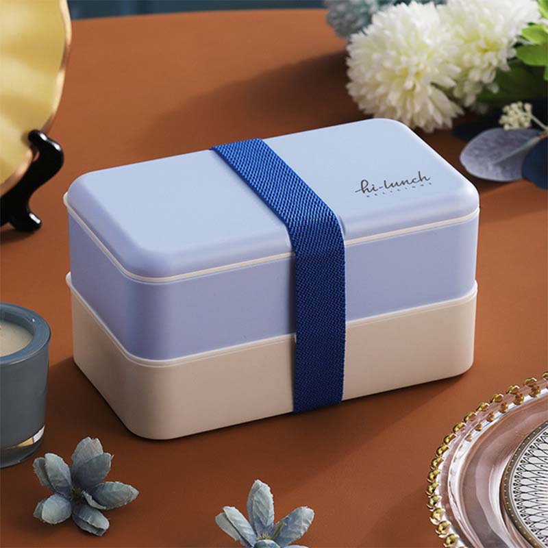 Двухслойный ланч-бокс, портативный бенто-бокс, герметичный, не протекающий, для школьников, офисных работников, контейнер для микроволновой печи, коробка для хранения продуктов