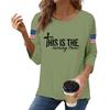 Women's Casual Fashionable Sexy Comfortable Neck Three-Quarter Sleeve Top