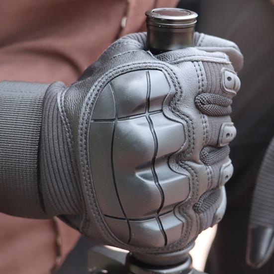 1 Pair Tactical Gloves with Fastener Tape Non-Slip Wear Resistant Touch Screen Outdoor Camping Protective Full-Finger Gloves