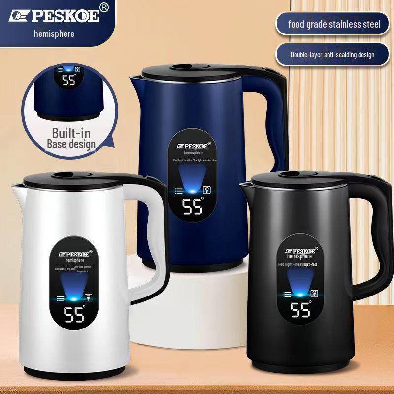 Электрический чайник Hemisphere 3.0L: Быстрое закипание, сохранение тепла, большая вместимость, автоматическое отключение, защита от ожогов, идеально подходит для общежитий.