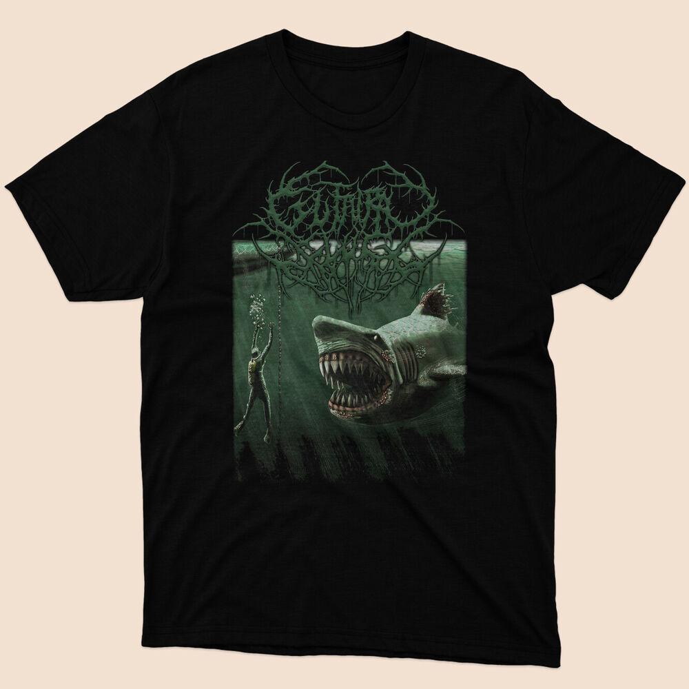 Guttural Slug - Megalodon Классическая мужская черная футболка Размеры от S до 5XL Унисекс футболка